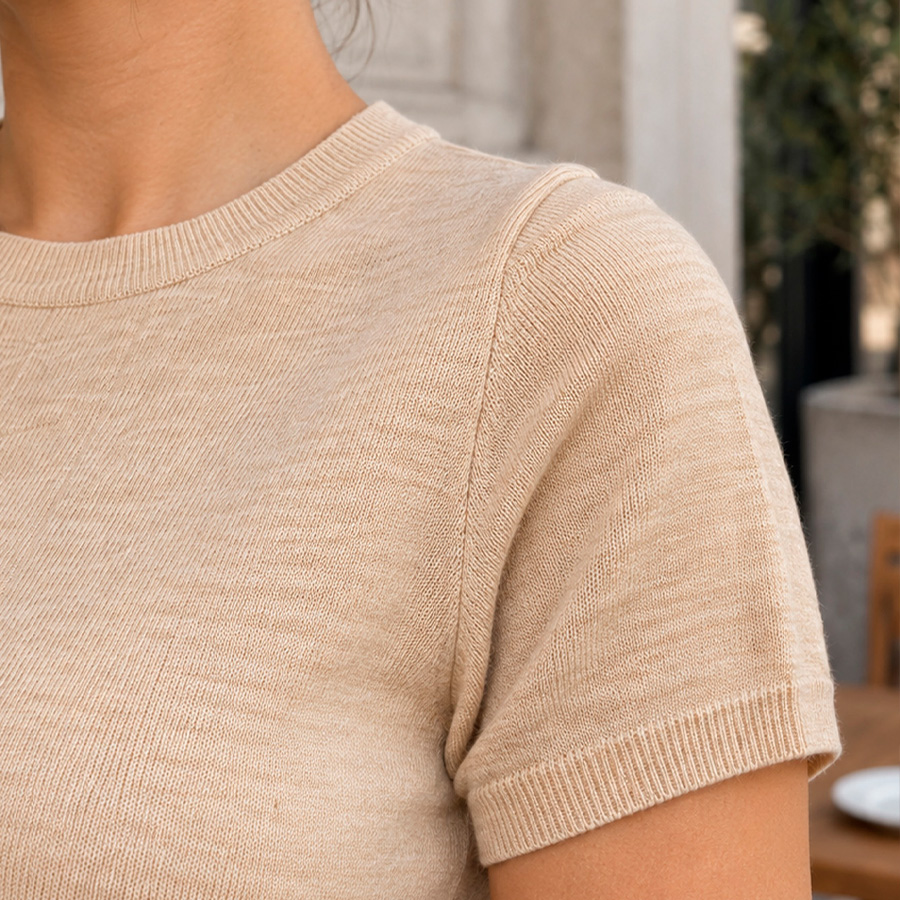 MIS00128 Blusa de punto de manga corta 15912
